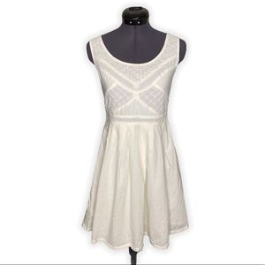 AEO Ivory Cream Eyelet A Line Mini Length Dress
